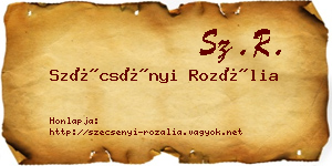 Szécsényi Rozália névjegykártya