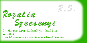rozalia szecsenyi business card