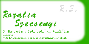 rozalia szecsenyi business card